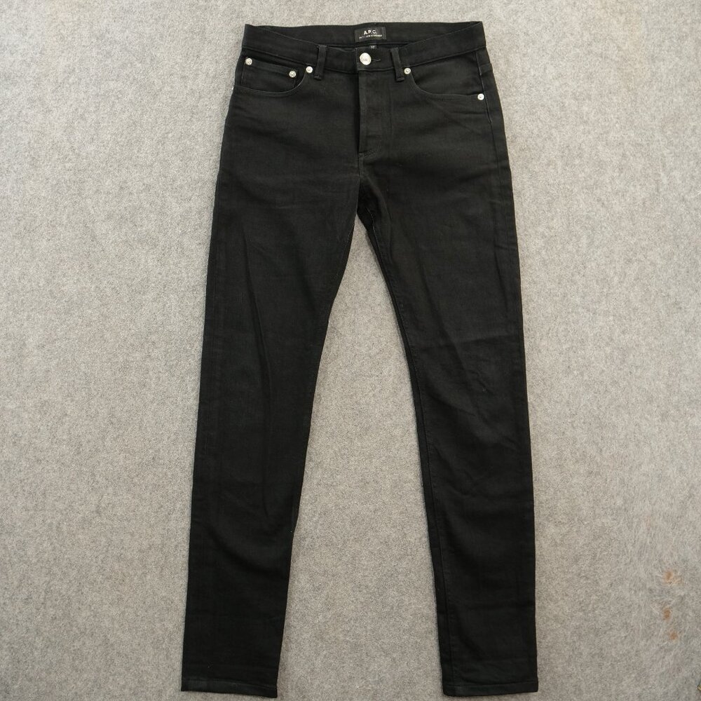 APC Jeans Womens 27 Black Petite New Standard Skinny Mid Rise Button Fly